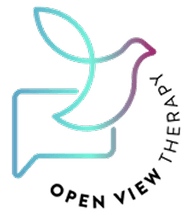 Outline of dove and speech bubble icon.